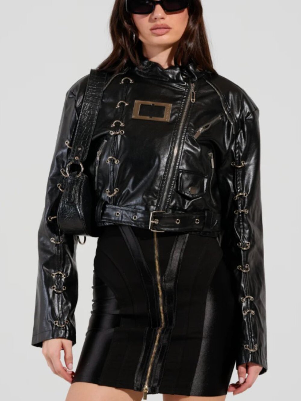 NWT AKIRA WHY SO SERIOUS METAL TRIM MOTO Size S